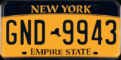NY license plate GND9943