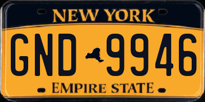 NY license plate GND9946