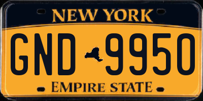 NY license plate GND9950