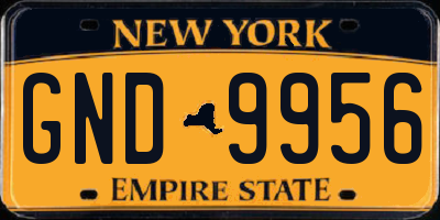 NY license plate GND9956