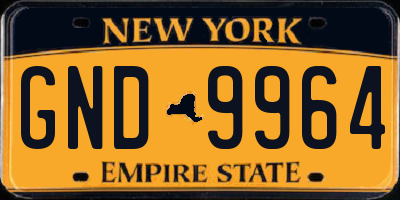 NY license plate GND9964