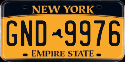 NY license plate GND9976
