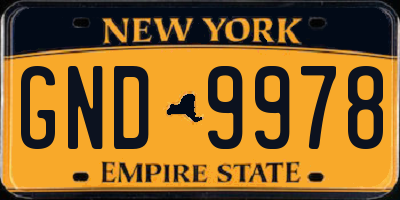 NY license plate GND9978