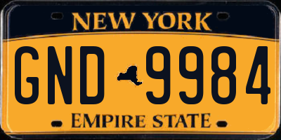 NY license plate GND9984