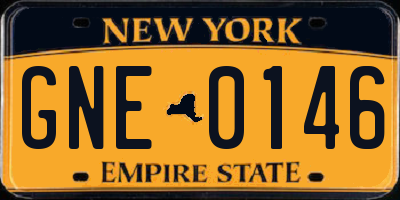 NY license plate GNE0146