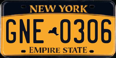 NY license plate GNE0306