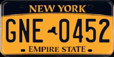 NY license plate GNE0452