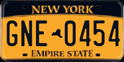 NY license plate GNE0454
