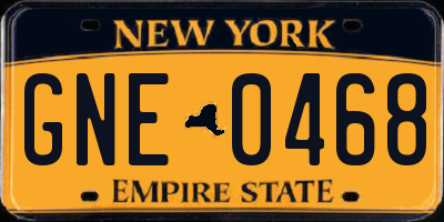 NY license plate GNE0468