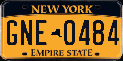 NY license plate GNE0484