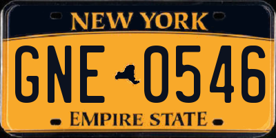NY license plate GNE0546