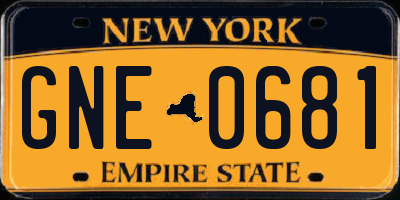 NY license plate GNE0681