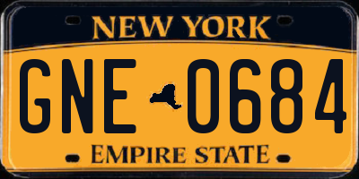 NY license plate GNE0684