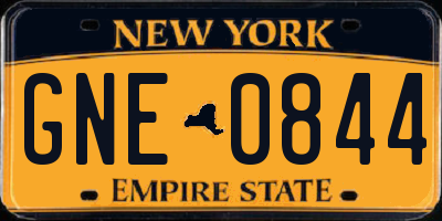NY license plate GNE0844