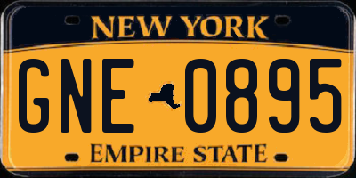 NY license plate GNE0895