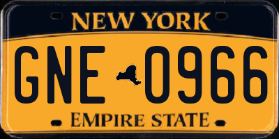 NY license plate GNE0966