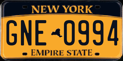 NY license plate GNE0994