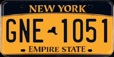NY license plate GNE1051