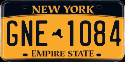 NY license plate GNE1084