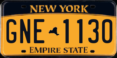 NY license plate GNE1130