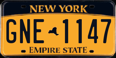 NY license plate GNE1147
