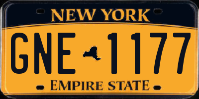 NY license plate GNE1177