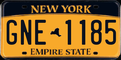 NY license plate GNE1185
