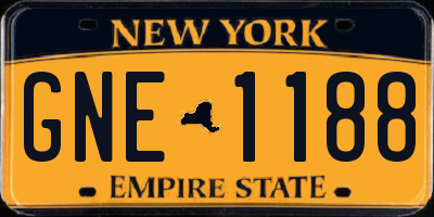 NY license plate GNE1188