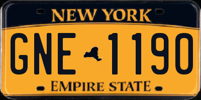 NY license plate GNE1190