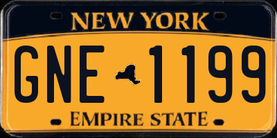 NY license plate GNE1199