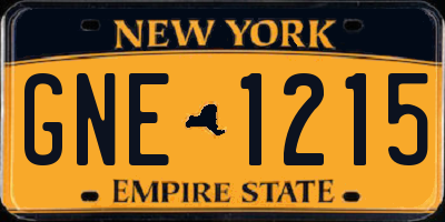 NY license plate GNE1215