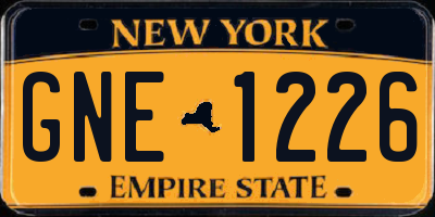 NY license plate GNE1226