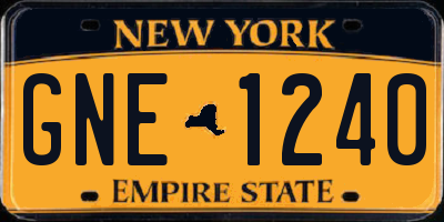 NY license plate GNE1240