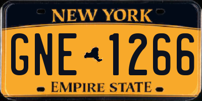 NY license plate GNE1266