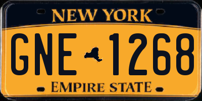 NY license plate GNE1268