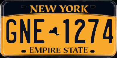 NY license plate GNE1274