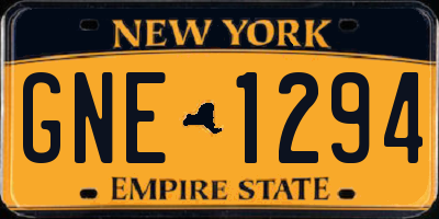 NY license plate GNE1294