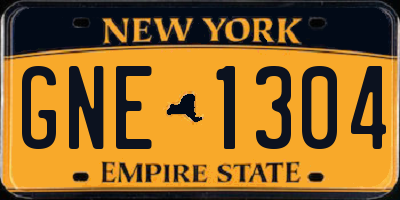 NY license plate GNE1304