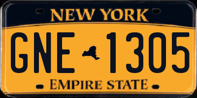 NY license plate GNE1305