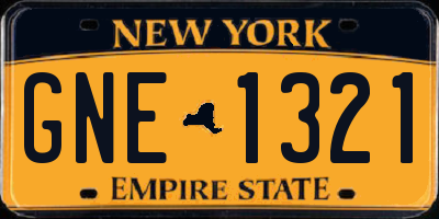 NY license plate GNE1321