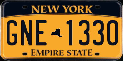 NY license plate GNE1330