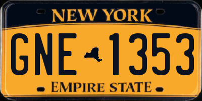 NY license plate GNE1353