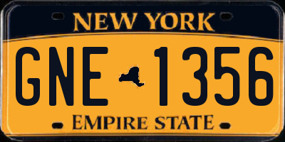 NY license plate GNE1356