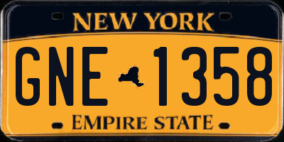 NY license plate GNE1358
