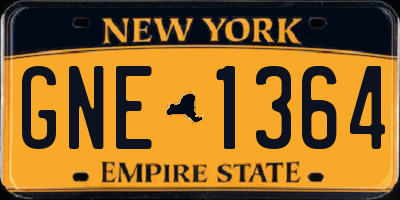 NY license plate GNE1364