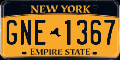 NY license plate GNE1367