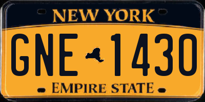 NY license plate GNE1430