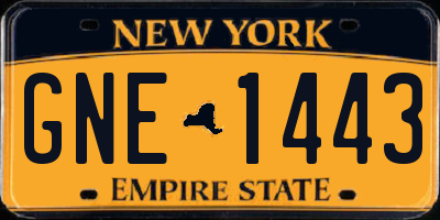 NY license plate GNE1443