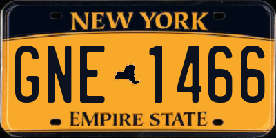 NY license plate GNE1466