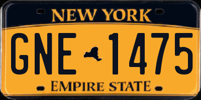 NY license plate GNE1475